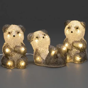 Konstsmide, guirlandes lumineuses de Noël Pandas Lumineux En Acrylique Led, Lot De 5, 11,5 Cm