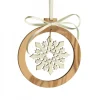 Waldfabrik, photophore en bois et étoile sapin de Noël Pendentif En Bois D'Olivier 7Cm, Motif Cristal De Neige N°3