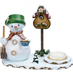 Hubrig, figurines pour enfant Personnage Porte Encens Bonhomme De Neige Avec Bougeoir
