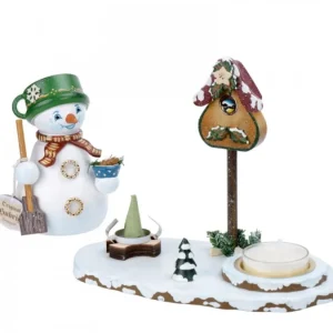 Hubrig, figurines pour enfant Personnage Porte Encens Bonhomme De Neige Avec Bougeoir