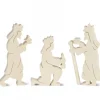Waldfabrik, photophore en bois et étoile sapin de Noël Personnages De Crèche, Rois Mages Bois Naturel, 10 Cm