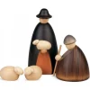 Köhler, Père Noël en bois Personnages Grande Crèche De Noël : Bergers, Moutons Et Agneau, 17 Cm