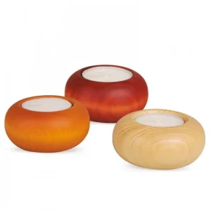 Köhler, Père Noël en bois Petit Bougeoir En Bois Couleur Lasure, 7 Cm