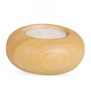 Köhler, Père Noël en bois Petit Bougeoir En Bois Couleur Lasure, 7 Cm