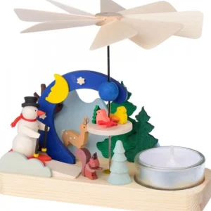 Graupner, décoration de sapin de Noël, Déco Noël enfant Petit Carrousel En Bois Bonhomme De Neige