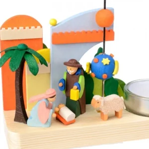 Graupner, décoration de sapin de Noël, Déco Noël enfant Petit Carrousel En Bois Crèche De Noël