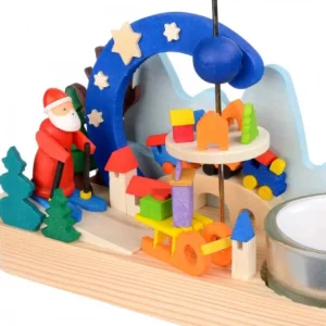 Graupner, décoration de sapin de Noël, Déco Noël enfant Petit Carrousel En Bois Père Noël Et Jouets