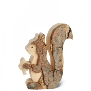 Waldfabrik, photophore en bois et étoile sapin de Noël Petit Ecureuil En Bois 7,5 Cm