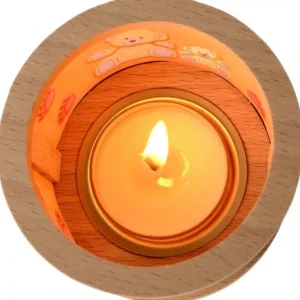 Richard Glasser, Pyramides de Noël allemandes Petit Photophore En Bois, Famille Oursons