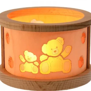 Richard Glasser, Pyramides de Noël allemandes Petit Photophore En Bois, Famille Oursons