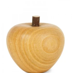 Waldfabrik, photophore en bois et étoile sapin de Noël Petite Pomme En Bois Poli, 4 Cm