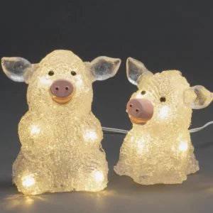 Konstsmide, guirlandes lumineuses de Noël Petits Cochons Lumineux En Acrylique Led 12,5 Cm, Lot De 5