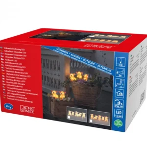 Konstsmide, guirlandes lumineuses de Noël Petits Cochons Lumineux En Acrylique Led 12,5 Cm, Lot De 5