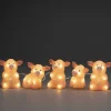 Konstsmide, guirlandes lumineuses de Noël Petits Cochons Roses Lumineux En Acrylique Led 12,5 Cm, Lot De 5