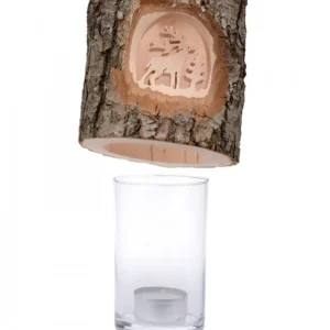 Waldfabrik, photophore en bois et étoile sapin de Noël Photophore En Bois Cisele, Cerf En Foret