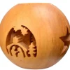 Waldfabrik, photophore en bois et étoile sapin de Noël Photophore En Bois, Forme Spherique, Motif Crèche