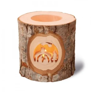 Waldfabrik, photophore en bois et étoile sapin de Noël Photophore En Bois, Motifs Ciseles, Crèche De Noël Et Etoile Filante