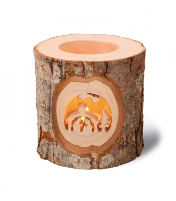 Waldfabrik, photophore en bois et étoile sapin de Noël Photophore En Bois, Motifs Ciseles, Crèche De Noël Et Etoile Filante