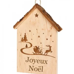 Waldfabrik, photophore en bois et étoile sapin de Noël Plaque De Porte En Bois A Suspendre "Joyeux Noël"