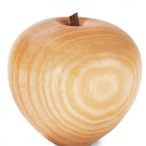 Waldfabrik, photophore en bois et étoile sapin de Noël Pomme En Bois Poli, 6,5 Cm