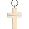 Waldfabrik, photophore en bois et étoile sapin de Noël Porte-Clés Croix En Bois Avec Croix, 5 Cm