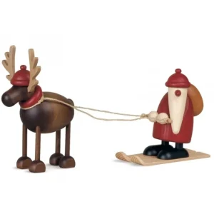Köhler, Père Noël en bois Père Noël En Bois Sur Ski Et Renne