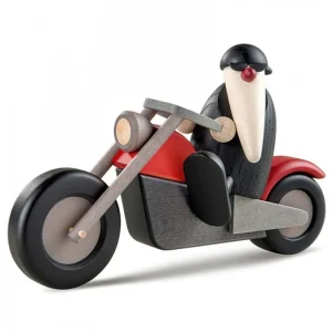 Köhler, Père Noël en bois Père Noël Moderne A Moto Au Look Rocker