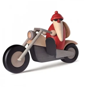 Köhler, Père Noël en bois Père Noël Rouge A Moto