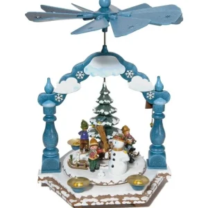 Hubrig, figurines pour enfant Pyramide A Bougies Winterkinder Enfants Dans LÀ Neige