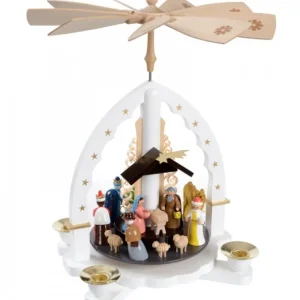 Richard Glasser, Pyramides de Noël allemandes Pyramide Allemande Avec Crèche De Noël Blanche