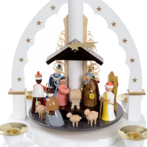 Richard Glasser, Pyramides de Noël allemandes Pyramide Allemande Avec Crèche De Noël Blanche