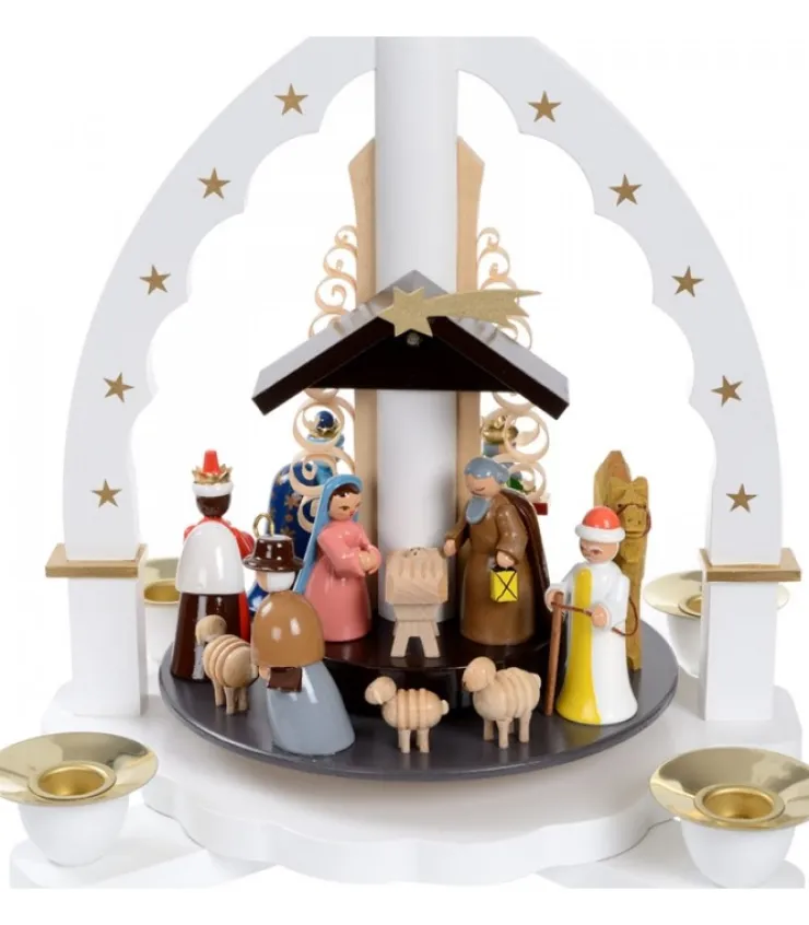 pyramide_allemande_avec_crche_de_nol_blanche_2.webp Richard Glasser, Pyramides de Noël allemandes Pyramide Allemande Avec Crèche De Noël Blanche