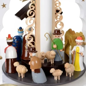 Richard Glasser, Pyramides de Noël allemandes Pyramide Allemande Avec Crèche De Noël Blanche