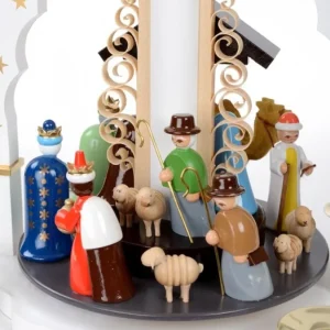 Richard Glasser, Pyramides de Noël allemandes Pyramide Allemande Avec Crèche De Noël Blanche