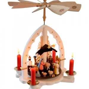 Richard Glasser, Pyramides de Noël allemandes Pyramide Allemande Avec Crèche De Noël Blanche