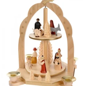 Richard Glasser, Pyramides de Noël allemandes Pyramide Avec Scene De Crèche De Noël Complete