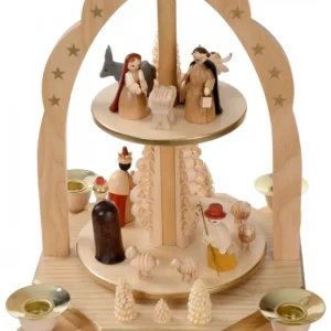 Richard Glasser, Pyramides de Noël allemandes Pyramide Avec Scene De Crèche De Noël Complete