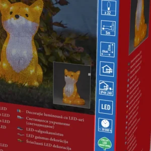 Konstsmide, guirlandes lumineuses de Noël Renard Lumineux A Led En Acrylique, 27 Cm