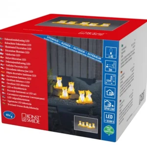 Konstsmide, guirlandes lumineuses de Noël Renards Lumineux Acryliques Led Assis, Lot De 5, 12 Cm