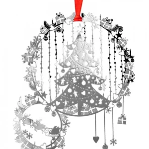Pluto Produkter, déco de Noël Scandinave Sapin Argente Et Cadeaux De Noël A Suspendre