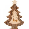 Waldfabrik, photophore en bois et étoile sapin de Noël Sapin De Noël En Bois Avec Gravure Elan, 15 Cm