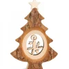 Waldfabrik, photophore en bois et étoile sapin de Noël Sapin De Noël En Bois Avec Père Noël Et Luge Cisele, 12 Cm
