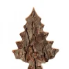 Waldfabrik, photophore en bois et étoile sapin de Noël Sapin En Bois Déco En Ecorce 15 Cm