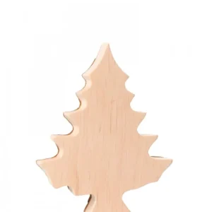 Waldfabrik, photophore en bois et étoile sapin de Noël Sapin En Bois Déco En Ecorce 12 Cm