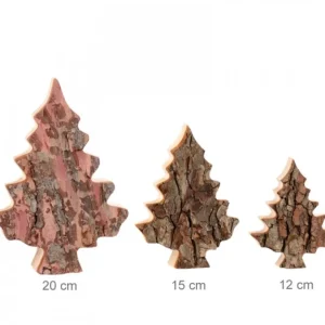 Waldfabrik, photophore en bois et étoile sapin de Noël Sapin En Bois Déco En Ecorce 15 Cm