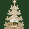 Ratags, décos de Noël lumineuses en bois Sapin Lumineux Led En Bois Avec Crèche De Noël Et Personnages Ciceles