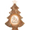 Waldfabrik, photophore en bois et étoile sapin de Noël Sapin Noël En Bois Avec Cerf Cisele, 18 Cm