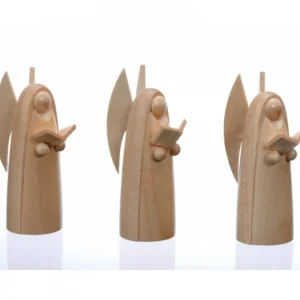 Schalling, crèche moderne Trois Anges De Noël En Bois Pour Crèche, 6 Cm