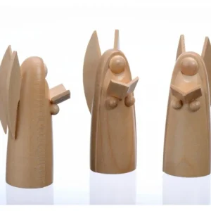Schalling, crèche moderne Trois Anges De Noël En Bois Pour Crèche, 6 Cm