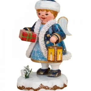 Hubrig, figurines pour enfant Village De Noël Miniature, Figurine Ange Avec Paquet